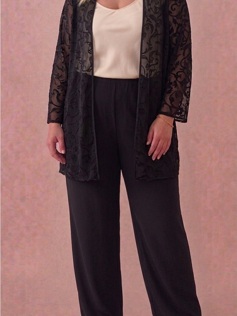 Black Wide-Leg Women’s Formal Pants and Jacket Set - Elegant Everyday Wear
